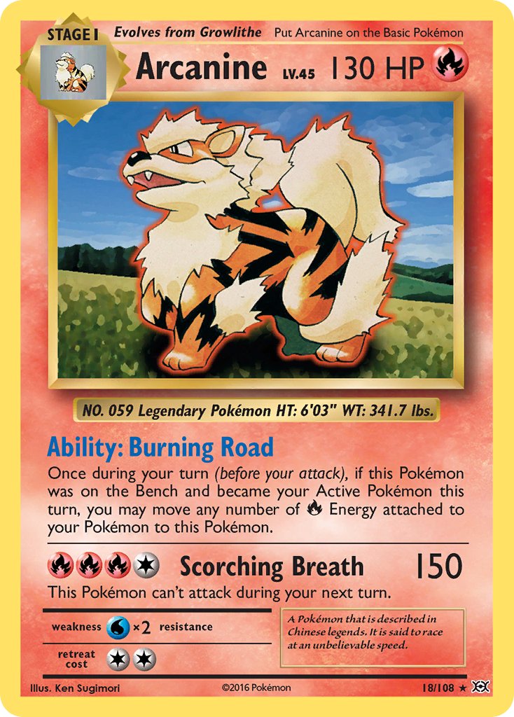 Arcanine (18/108) [XY: Evolutions] | Clutch Gaming