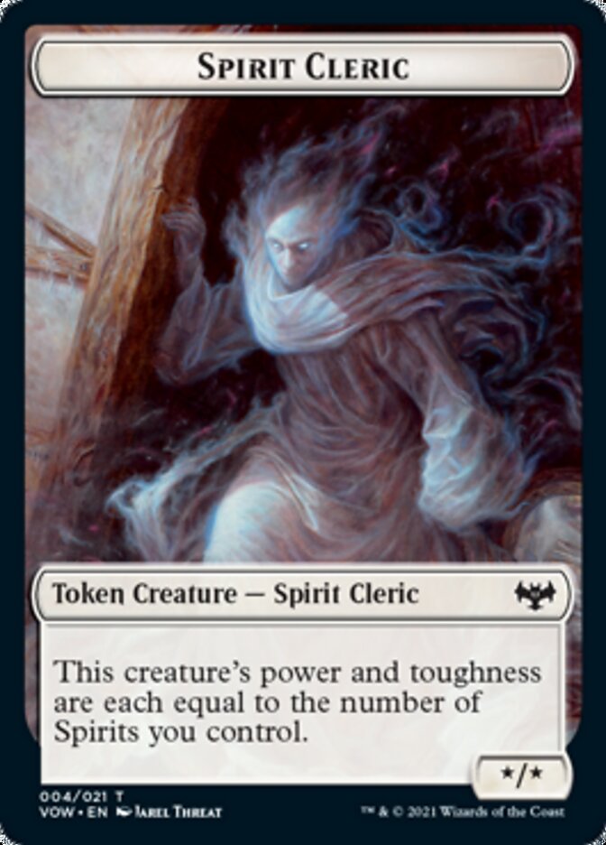 Blood // Spirit Cleric Double-Sided Token [Innistrad: Crimson Vow Tokens] | Clutch Gaming