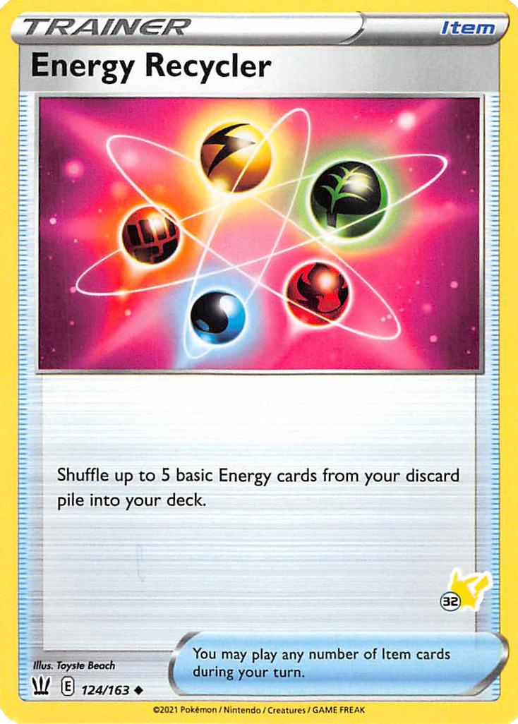 Energy Recycler (124/163) (Pikachu Stamp #32) [Battle Academy 2022] | Clutch Gaming