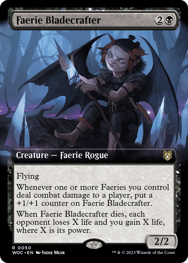 Faerie Bladecrafter (Extended Art) [Wilds of Eldraine Commander] | Clutch Gaming