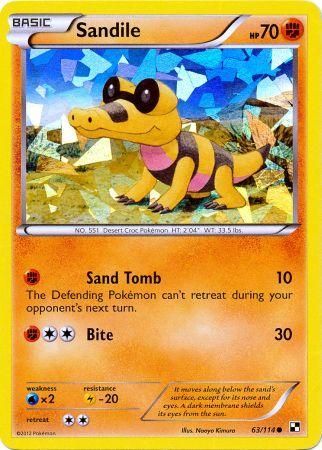 Sandile (63/114) (Cracked Ice Holo) [Black & White: Base Set] | Clutch Gaming