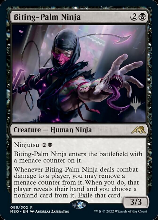 Biting-Palm Ninja (Promo Pack) [Kamigawa: Neon Dynasty Promos] | Clutch Gaming