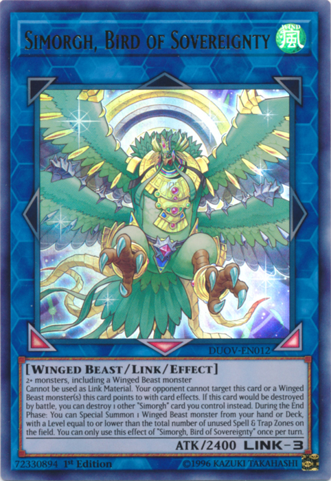 Simorgh, Bird of Sovereignty [DUOV-EN012] Ultra Rare | Clutch Gaming