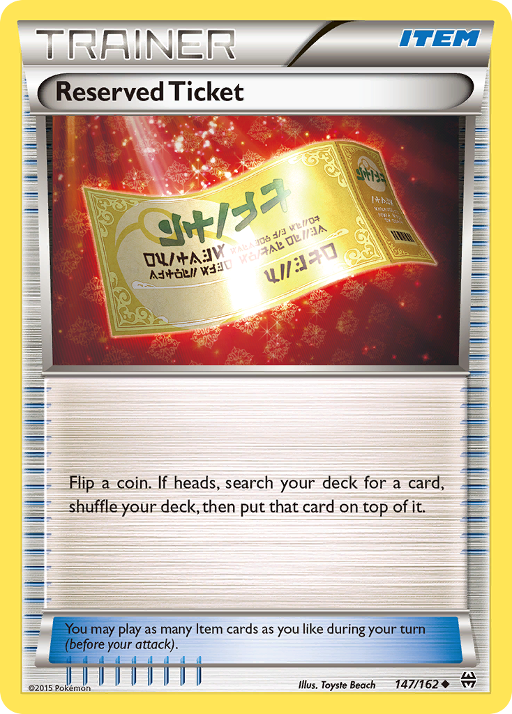 Reserved Ticket (147/162) [XY: BREAKthrough] | Clutch Gaming