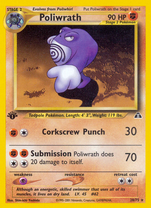 Poliwrath (28/75) [Neo Discovery 1st Edition] | Clutch Gaming