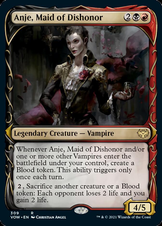 Anje, Maid of Dishonor (Showcase Fang Frame) [Innistrad: Crimson Vow] | Clutch Gaming