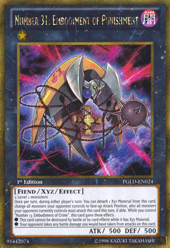 Number 31: Embodiment of Punishment [PGLD-EN024] Gold Secret Rare | Clutch Gaming