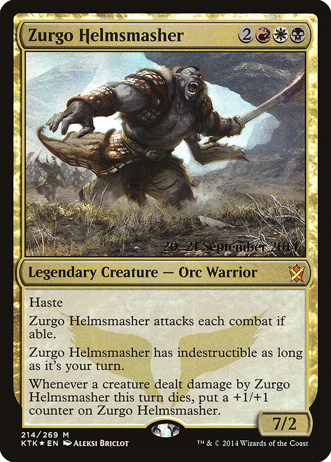 Zurgo Helmsmasher [Khans of Tarkir Prerelease Promos] | Clutch Gaming