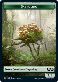 Saproling // Zombie Double-Sided Token [Core Set 2021 Tokens] | Clutch Gaming