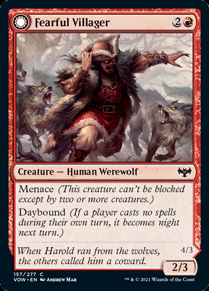 Fearful Villager // Fearsome Werewolf [Innistrad: Crimson Vow] | Clutch Gaming