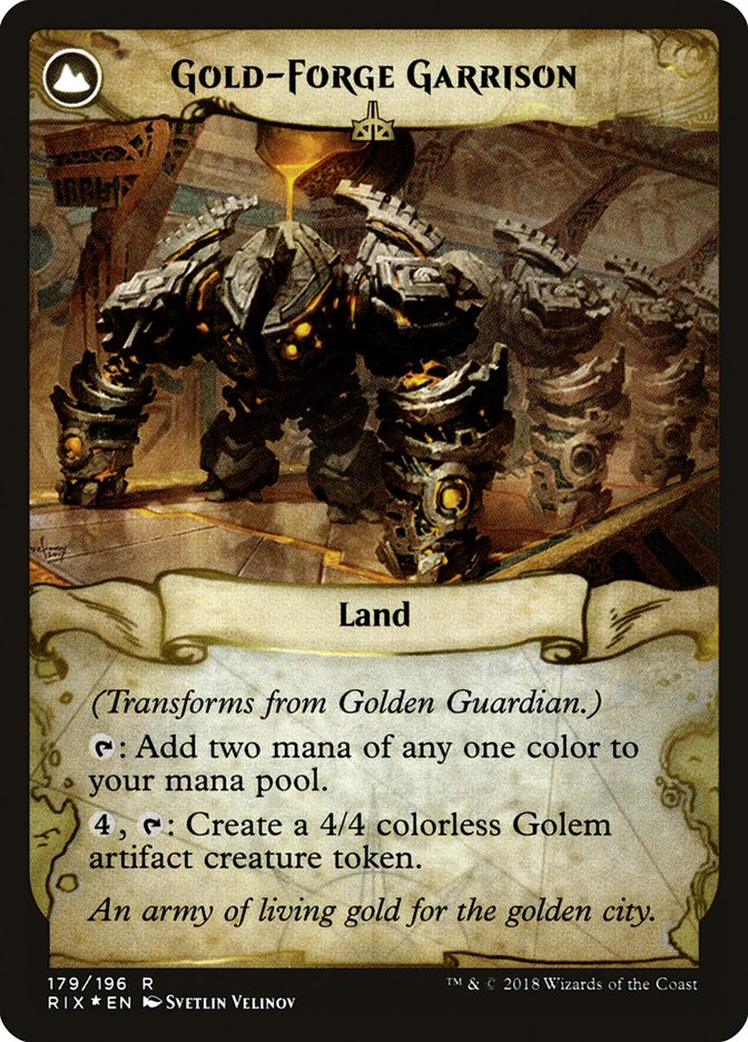 Golden Guardian // Gold-Forge Garrison [Rivals of Ixalan Prerelease Promos] | Clutch Gaming