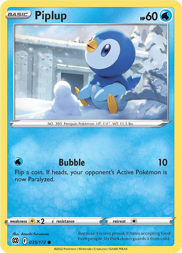 Piplup (035/172) [Sword & Shield: Brilliant Stars] | Clutch Gaming