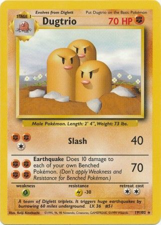 Dugtrio (19/102) [Base Set Unlimited] | Clutch Gaming