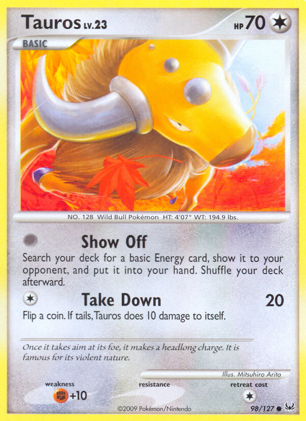 Tauros (98/127) [Platinum: Base Set] | Clutch Gaming