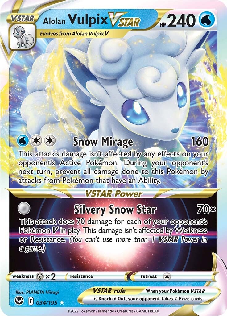 Alolan Vulpix VSTAR (034/195) [Sword & Shield: Silver Tempest] | Clutch Gaming