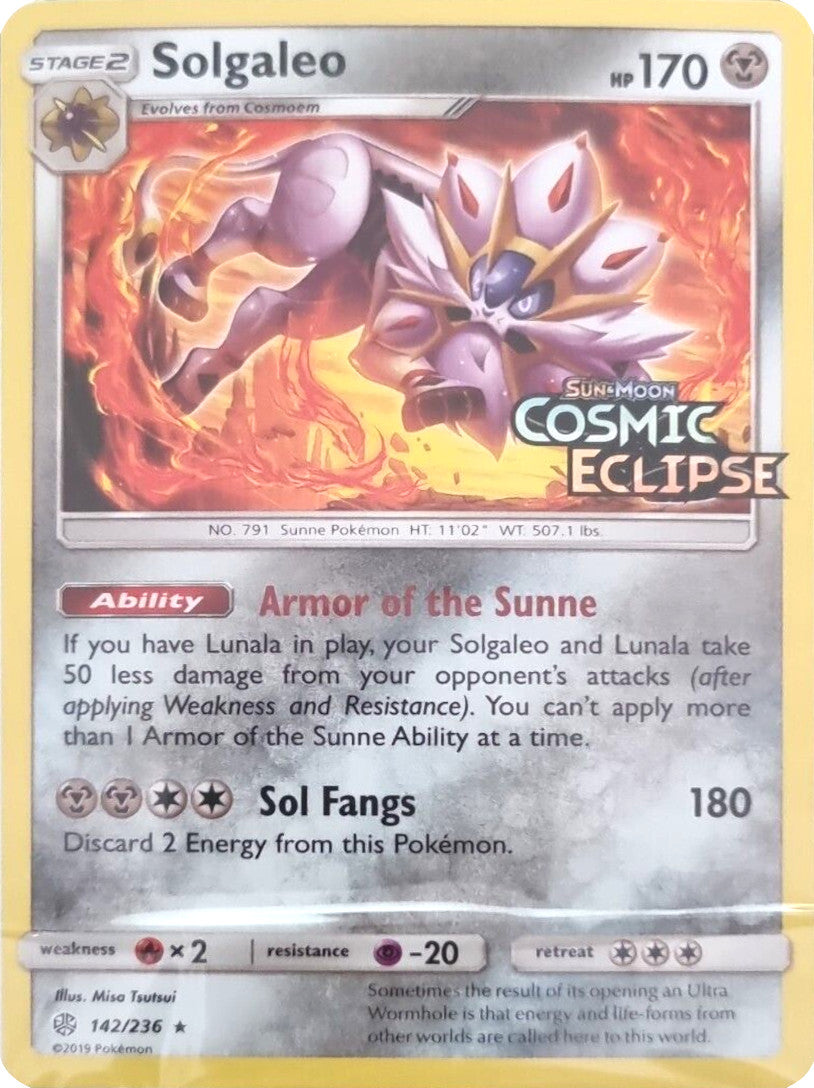 Solgaleo (142/236) (Cosmic Eclipse Stamped) [Sun & Moon: Cosmic Eclipse] | Clutch Gaming