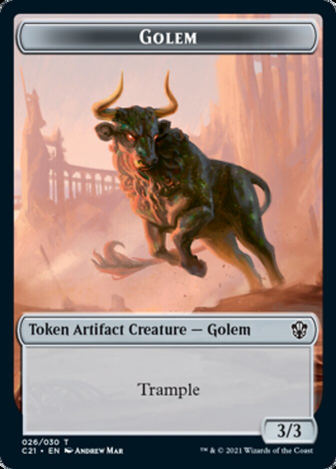 Golem (026) // Thopter Double-Sided Token [Commander 2021 Tokens] | Clutch Gaming