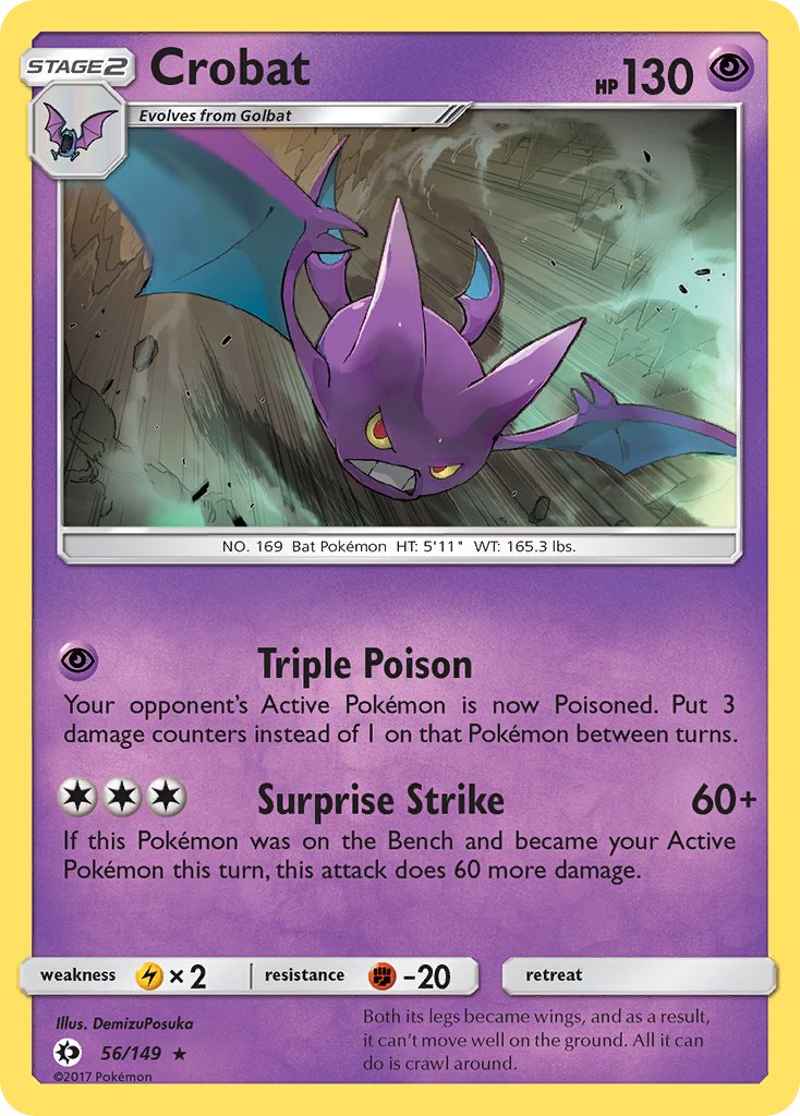 Crobat (56/149) (Prerelease Kit Exclusive) (Theme Deck Exclusive) [Sun & Moon: Base Set] | Clutch Gaming