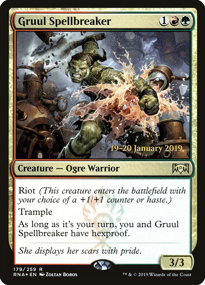 Gruul Spellbreaker [Ravnica Allegiance Prerelease Promos] | Clutch Gaming