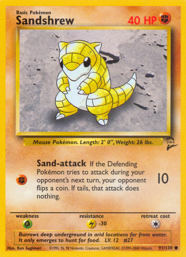 Sandshrew (91/130) [Base Set 2] | Clutch Gaming