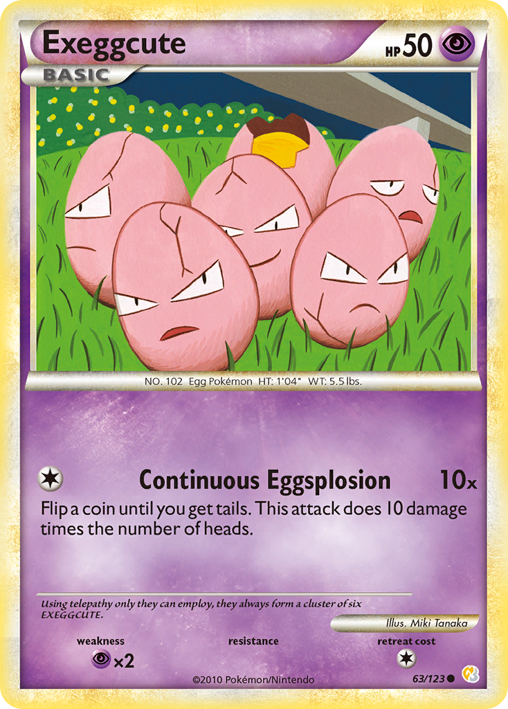 Exeggcute (63/123) [HeartGold & SoulSilver: Base Set] | Clutch Gaming