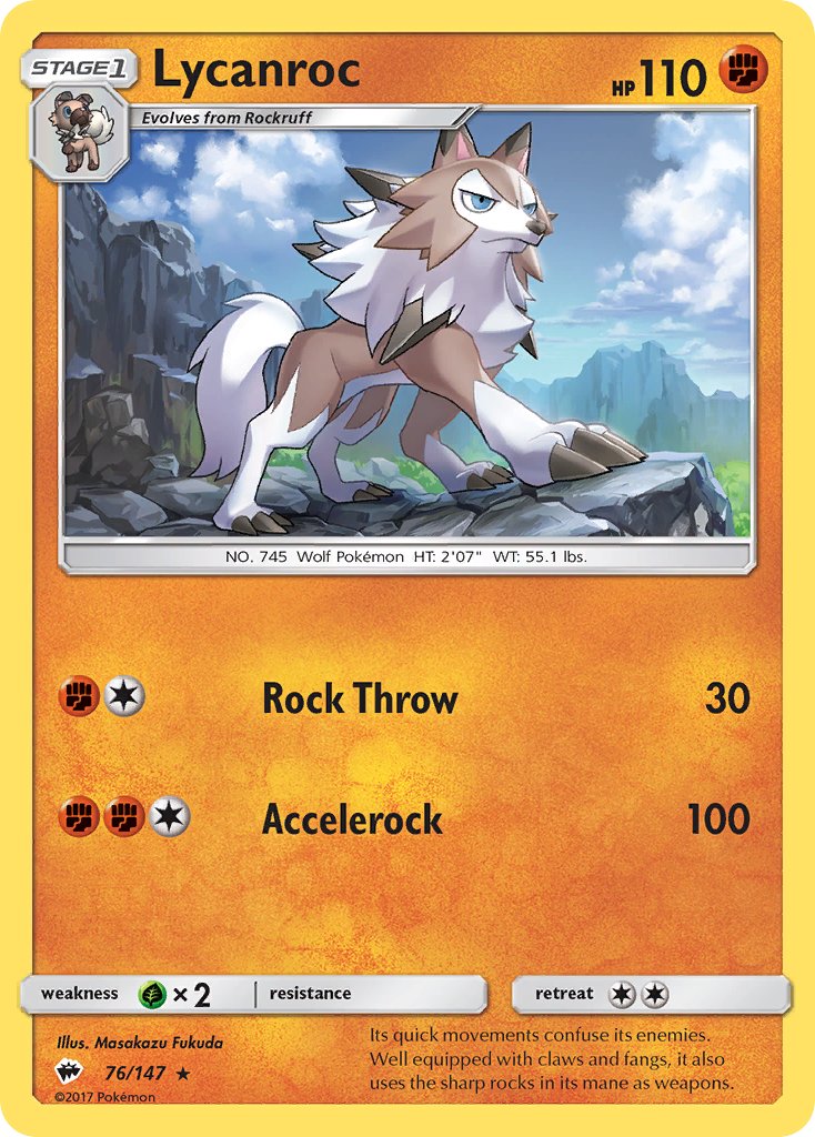 Lycanroc (76/147) (Theme Deck Exclusive) [Sun & Moon: Burning Shadows] | Clutch Gaming