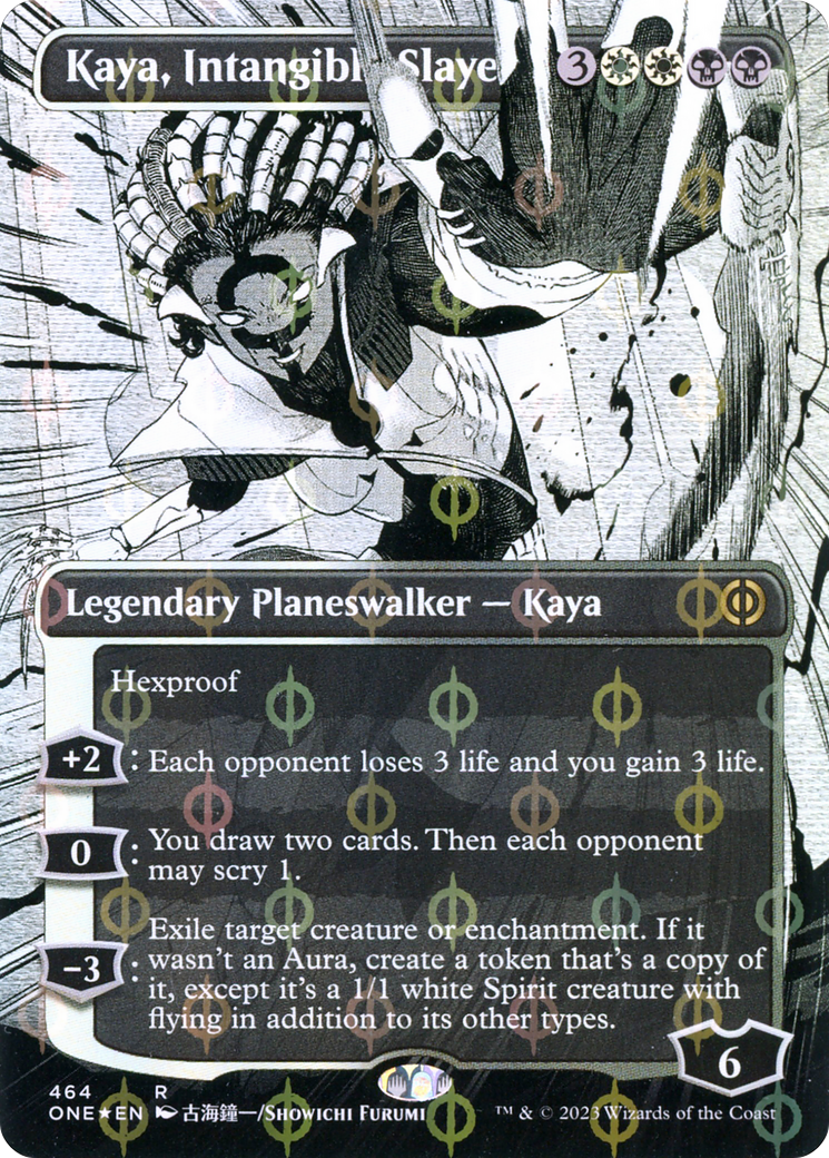 Kaya, Intangible Slayer (Borderless Manga Step-and-Compleat Foil) [Phyrexia: All Will Be One] | Clutch Gaming