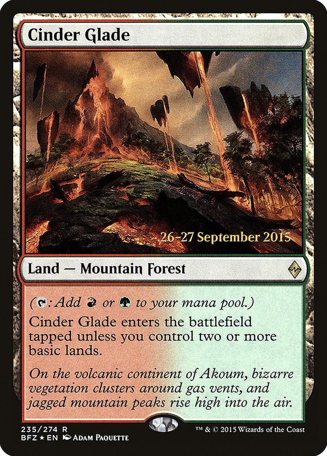 Cinder Glade [Battle for Zendikar Prerelease Promos] | Clutch Gaming