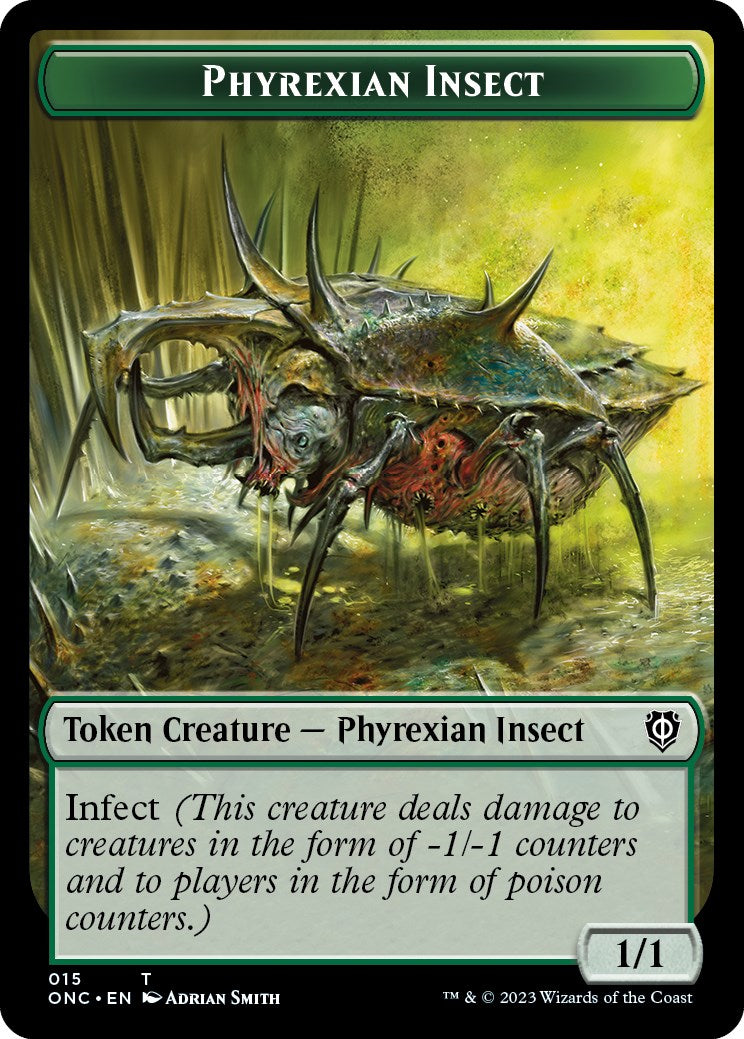 Phyrexian Wurm // Phyrexian Insect Double-Sided Token [Phyrexia: All Will Be One Commander Tokens] | Clutch Gaming