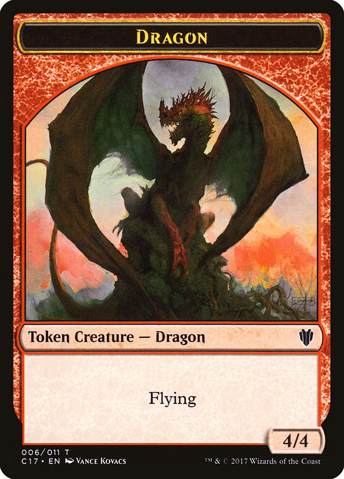 Cat Dragon // Dragon (006) Double-Sided Token [Commander 2017 Tokens] | Clutch Gaming