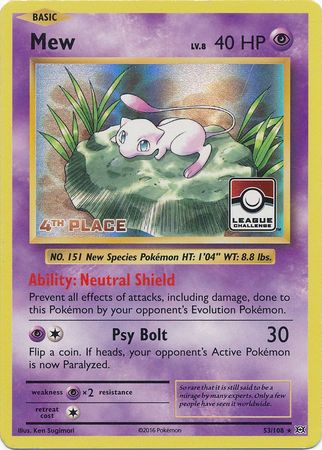 Mew (53/108) (League Promo 4th Place) [XY: Evolutions] | Clutch Gaming