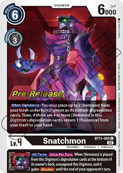 Snatchmon [BT11-065] [Dimensional Phase Pre-Release Promos] | Clutch Gaming