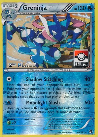 Greninja (40/122) (League Promo 2nd Place) [XY: BREAKpoint] | Clutch Gaming