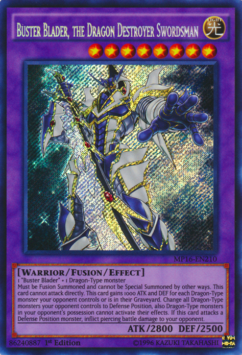 Buster Blader, the Dragon Destroyer Swordsman [MP16-EN210] Secret Rare | Clutch Gaming