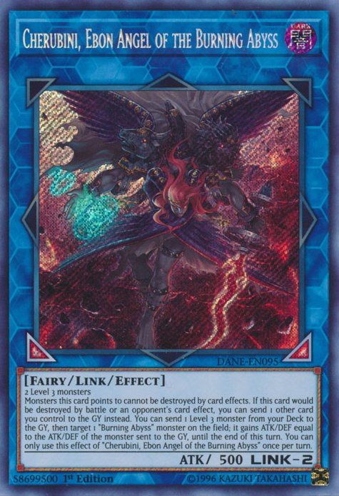 Cherubini, Ebon Angel of the Burning Abyss [DANE-EN095] Secret Rare | Clutch Gaming