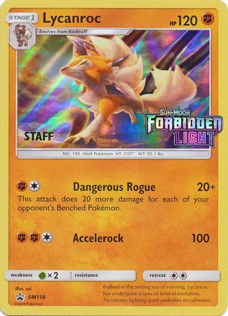 Lycanroc (SM118) (Staff Prerelease Promo) [Sun & Moon: Black Star Promos] | Clutch Gaming