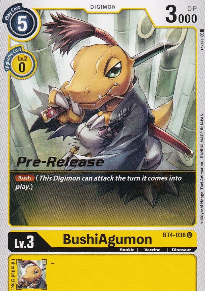 BushiAgumon [BT4-038] [Great Legend Pre-Release Promos] | Clutch Gaming