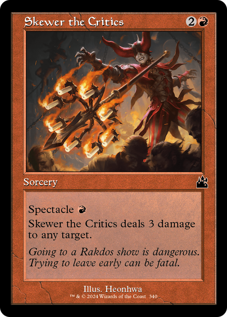 Skewer the Critics (Retro Frame) [Ravnica Remastered] | Clutch Gaming