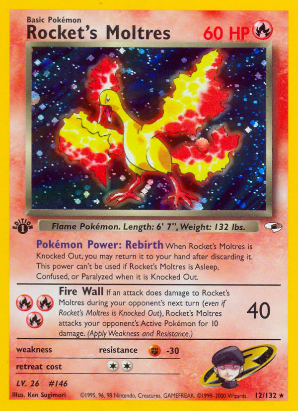 Rocket's Moltres (12/132) [Gym Heroes 1st Edition] | Clutch Gaming