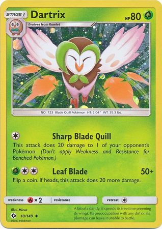 Dartrix (10/149) (Cosmos Holo) [Sun & Moon: Base Set] | Clutch Gaming