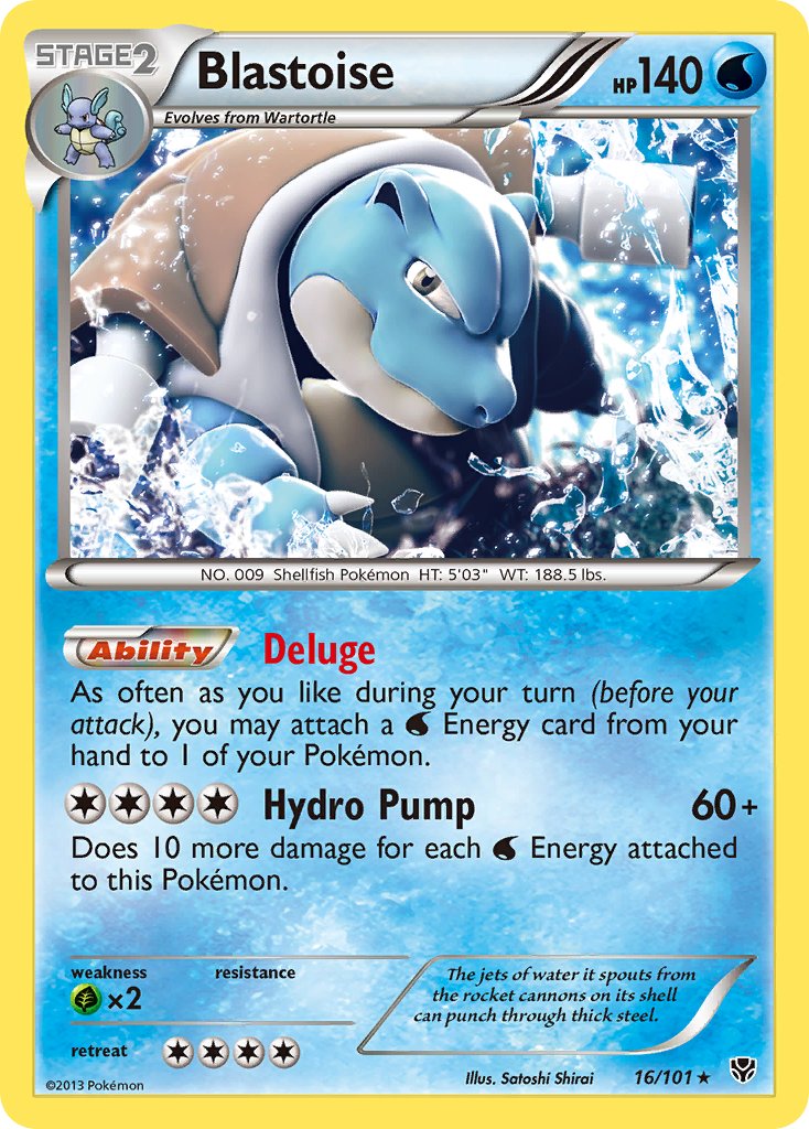 Blastoise (16/101) (Cosmos Holo) (Blister Exclusive) [Black & White: Plasma Blast] | Clutch Gaming