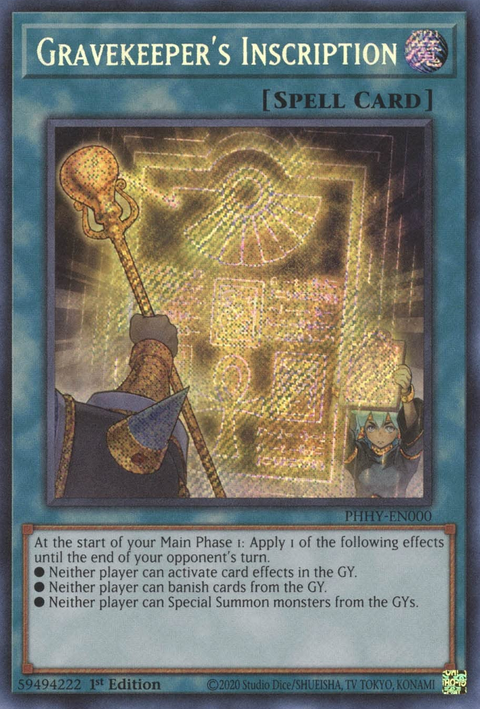 Gravekeeper's Inscription [PHHY-EN000] Secret Rare | Clutch Gaming