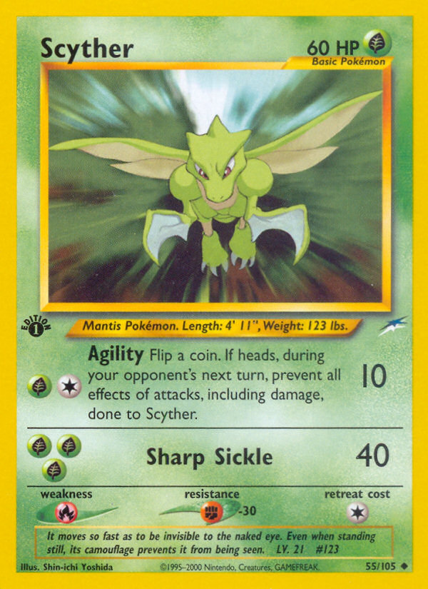 Scyther (55/105) [Neo Destiny 1st Edition] | Clutch Gaming