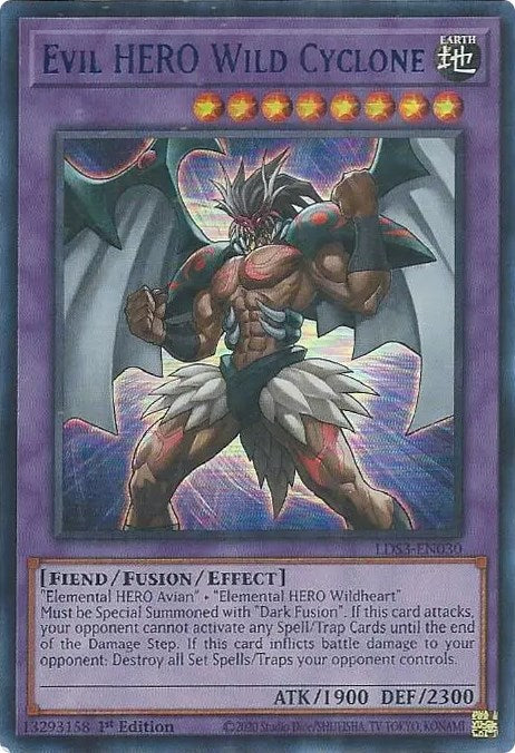 Evil HERO Wild Cyclone (Blue) [LDS3-EN030] Ultra Rare | Clutch Gaming