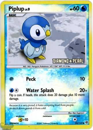 Piplup (93/130) [Burger King Promos: 2008 Collection] | Clutch Gaming