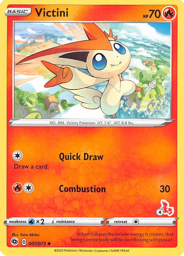 Victini (007/073) (Cinderace Stamp #4) [Battle Academy 2022] | Clutch Gaming