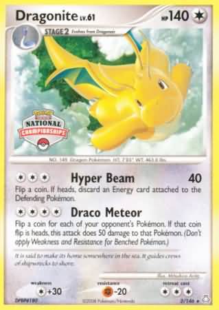 Dragonite (2/146) (National Championship) [Diamond & Pearl: Legends Awakened] | Clutch Gaming