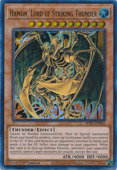 Hamon, Lord of Striking Thunder [SDSA-EN043] Ultra Rare | Clutch Gaming