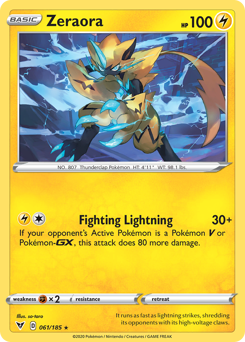 Zeraora (061/185) [Sword & Shield: Vivid Voltage] | Clutch Gaming