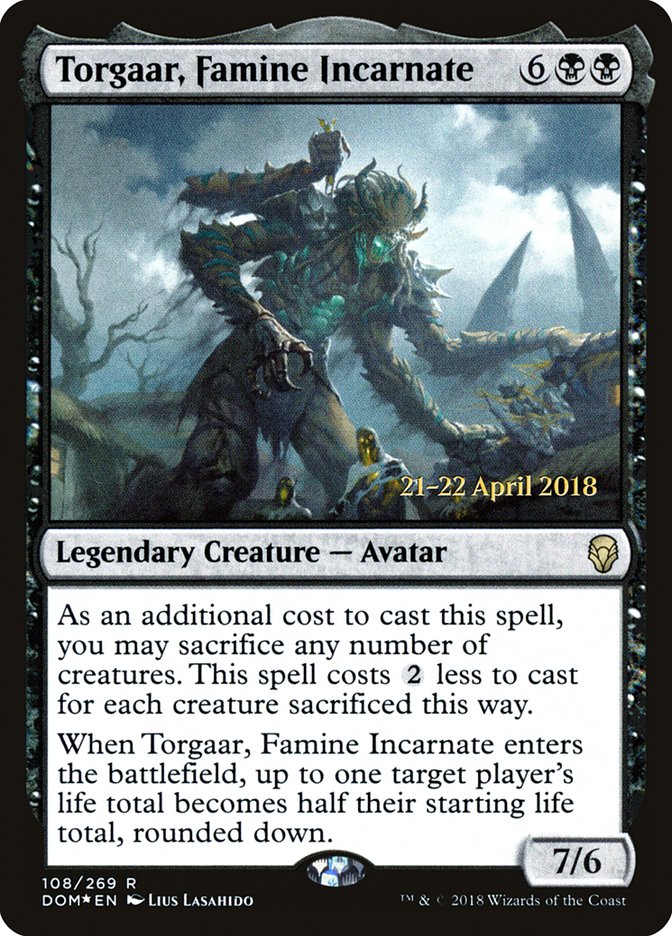 Torgaar, Famine Incarnate [Dominaria Prerelease Promos] | Clutch Gaming